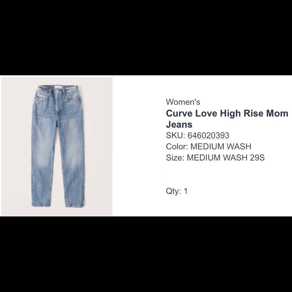 Abercrombie & Fitch high rise mom jeans curve love - never worn